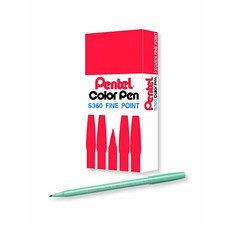 Pentel Arts 컬러 펜 페일 오렌지 12개 박스 (S360-116), 회색(Grayish Green), 13) 회색Grayish Green, 1개