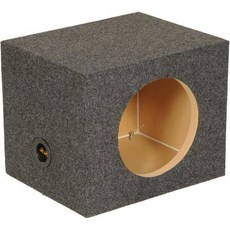 QPower 10인치 헤비 듀티 싱글 밀폐 카펫 커버 내구성이 뛰어난 자동차 오디오 차량 서브우퍼 인클로저 우퍼 박스 차콜 그레이