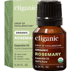 Cliganic 클리개닉 계피 카시아 에센셜 오일 100% 순수 자연 미농축 아로마테라피용 비변형GMO 인증, 로즈마리, 0.33 플 오즈 (1개 묶음), 1, 10ml
