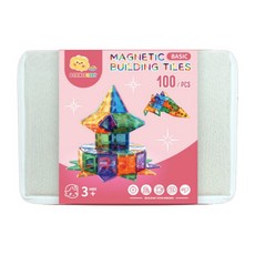 SCIENCEBABY 磁力積木片100片組，兒童益智玩具，激發創造力與想像力, 100, 雪鑽彩色