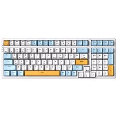 Merdia 무선 기계식 키보드 트리플 모드 2.4G/USB-C/BT 게임용 100키 아이스 블루 백라이트 빨간색 스위, 07 갈색 스위치 아이스 블루 백라이트, 갈축