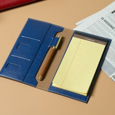 [각인가능]오브리즈 공방클래식 가죽 메모패드+속지SET 리갈패드 커버, 각인신청안함, 프러시안네이비