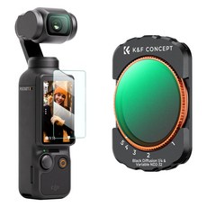 K&F DJI Osmo Pocket 3 / DJI Osmo Pocket 4 용 자석 가변 ND2-ND32 & 블랙 미스트 1/4 ( 2-in-1 멀티 코팅 HD 광학유리 필터), 1개, 단일 1개, 단일