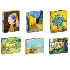 명화 그림 큐브형 퍼즐 입체 사각 자석 육면체 조각 어린이 여러가지 다양한