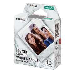 FUJIFILM instax SQUARE 白色大理石紋底片 (10張入) - 適用於 instax SQUARE 相機, 1個, instax Square 方形底片 白石紋