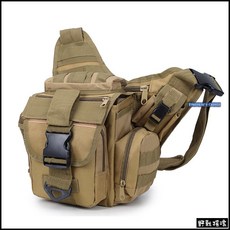 野戰搖滾 戰術勤務馬鞍袋 多功能單肩胸掛包, 狼棕色