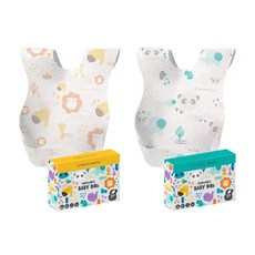 Marcus&Marcus 拋棄式防水圍兜 20入, 1個, 獅子長頸鹿, 黃, 20個裝