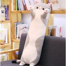 네이처타임즈 안고자는 긴 고양이 인형, 그레이