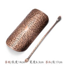 辰藝 古銅荷紋茶則茶扒組, 1個, 仿古銅荷葉茶則組,銅色, 仿古銅