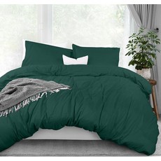 Utopia Bedding 4피스 침구 세트 - 매트리스 커버 1장(198.1x203.2cm(78x80인치)) 이불 커버 1개 킹 베개 커버 2개 - 지퍼가 달린 그레이 킹, 에메랄드