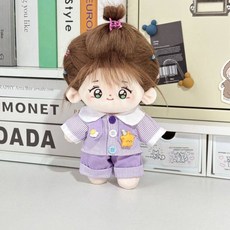 40cm 인형 의상 솜인형옷 귀여운 솜인형 자세 아이돌 앉은 인형옷 무속성 솜깅이 잠옷, 스타 씨 퍼플 20cm 서있는