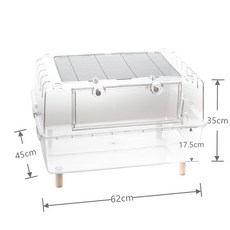 【現貨!加大!頂級】62倉鼠豪宅 75籠 透明倉鼠籠 可外接管道倉鼠壓克力籠 鼠籠 小寵籠 倉鼠飼養箱, 1箱, 62水晶空籠(附贈底座4隻)