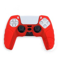 適用於 PS5 遊戲手把保護套 (副廠) - 止滑防汗, A款 紅色, 1個