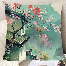 아름다운 꽃패턴 소파쿠션 양면 소파 쿠션 솜 포함 세탁가능 고탄력 청소년 꽃쿠션 가족 모임용 다기능 꽃쿠션 트렌디한 스타일, 7, 40 x 40CM (솜포함 양면쿠션)