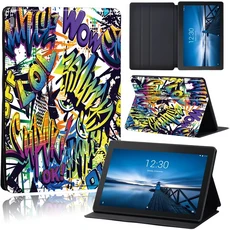 레노버 탭 M10 X605F X505F/탭 M10 PLUS X606F X/탭 E10 TB-X104F/TB-X104L 커버 가죽 낙서 사진 케이스 용, 14 graffiti007, 01 10.3 TB-X606F X606X