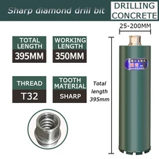 쿠쿠스토어 다이아몬드 코어 드릴 비트 M22 T32 1 1/4UNC 3가지 유형의 스레드 직경 범위 25mm-200mm 철근, 18 51mm, 01 빠른, 02 T32