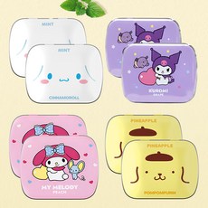 Sugar Free 산리오 캐릭터즈 민트캔디 4종 페퍼민트향 포도향 파인애플향 미니사이즈 틴케이스 구취 캔디 구강에티켓, 2세트, 60g