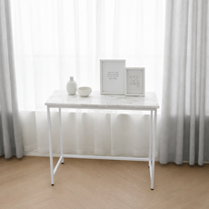 [국내제작] 인퍼니처 콘솔 폭좁은테이블 현관 테이블 카페 인테리어 화장대 850 950 완제품, 화이트+대리석무늬
