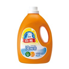 白熊 洗碗精 不含壬基酚 無添加香精 椰子油護手配方, 4kg, 1個