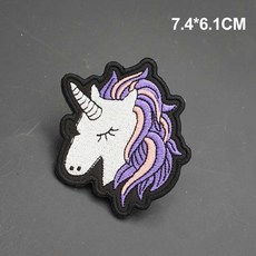 獨角獸刺繡布貼 動漫可愛角色魔術貼 戰術背包DIY裝飾, 1個, AH30-2,縫製款
