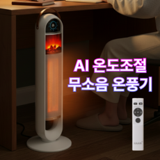 한경희 자동온도조절 가정용 PTC 온풍기 사무실 업소용 전기 히터, 화이트 리모컨형