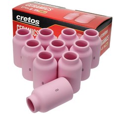 크레토스 티그 TIG 알곤토치 세라믹노즐 단지형 중형 (10개입), 12.5ø（#8）