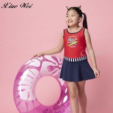 小薇的店 台灣製沙麗品牌新款【深藍紅白拼接】女童連身裙，舒適透氣，台灣製造