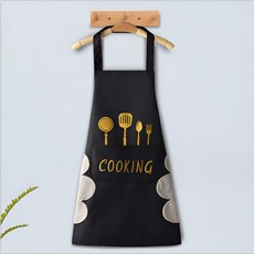 앞치마 방수원단 핸드타올부착된, 블랙, 1개