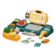 JoyBaby 智能識別音樂計算機仿真收銀機玩具 (扮家家酒 超市購物玩具), 紳士綠-F, 1個
