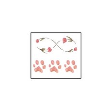 可愛鬱金香玫瑰花狗爪紋身貼紙 泰劇粉紅理論同款時尚穿搭配飾, 1個, 1pc