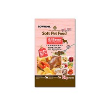 BOWWOW 犬用軟性飼料1.2Kg-3Kg 軟飼料 狗乾糧 狗主食 狗飼料, 1個, 成犬-鮭魚+雞肉