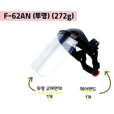 오토스 보안면 면체 안면보호구 얼굴보호대 작업면 투명 차광 안전모형 맨머리형 보안경, 1개
