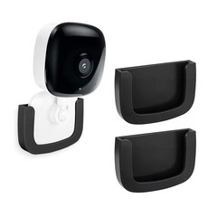 2팩 자체 접착 벽 마운트 홀더 Kasa 스마트 보안 카메라 EC60 KC400에 적합 드릴 필요 없음 쉬운 설치 윈도우 마운트 카메라 브래킷 TP 링크 스마트 스팟, 블랙