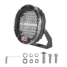 7 인치 300W 오프로드 LED 작업 라이트 바 흰색+앰버 트럭 4WD 4X4 ATV UTV SUV 용 원형 스포트라이트 자동차 작업 램프, 검은색, 1개