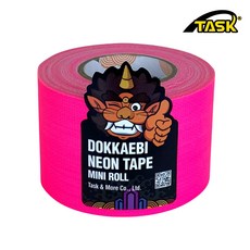 도깨비 수출용(국내산) 개퍼테이프 무광 형광 면테이프 미니롤 F'PINK 50mmX10m, 1개