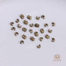 100개 스토퍼 스페이서 골동품 라운드 부자재 비즈 엔드 결과 짜기, 3mm 고대 녹색 100개