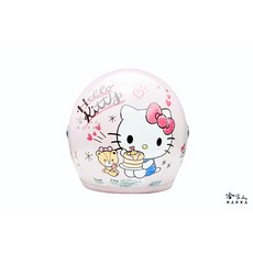 EVO 三麗鷗 HELLO KITTY 兒童安全帽 台灣製造 凱蒂貓, 1個, 粉色-鬆餅kitty,54-57CM（買大不買小，避免退換貨）