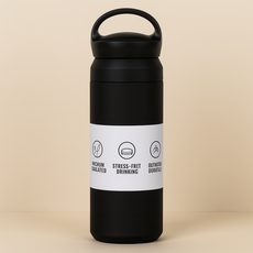레디박스 손잡이 스탠 텀블러 진공 보온 보냉 이중컵 캠핑용 물병 아이스 워터보틀, 1개, 500ml, 블랙