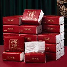 超推 抽紙 喬遷之喜抽紙 加厚餐巾紙 新房布置裝飾 壹次性紙巾 入宅, 1個, 吾家大喜-四層紙巾[40包]
