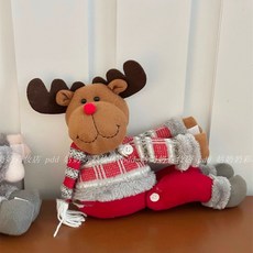 甜蜜cosmetics 聖誕節窗簾扣 環卡通聖誕老人節日裝飾 窗簾固定繩 抱扣 家居配飾 節慶裝飾, 1個, 聖誕麋鹿//創意窗簾綁帶裝飾