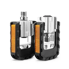 RockBros ROCKBROS 9/16인치 MTB 자전거 페달 알루미늄 페달 밀폐형 베어링 미끄럼 방지, Black