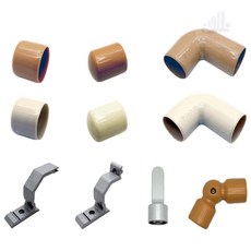 PVC 핸드레일 부속1 엘보 앤드캡 연결커플링 요양병원 내구성 병원, 연결커플링(브라운), 1개