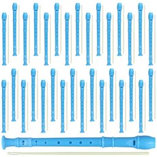 SEHOI 30팩 8홀 소프라노 레코더 하강 플루트 클리닝 로드 포함 독일 음악 녹음기 악기 초보자를 위한 블루 학생 연습 학교 콘서트, SEHOI 30팩 8홀 소프라노 레코더 하강 플루트,