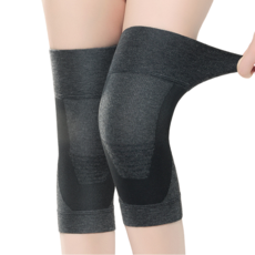 기능성 무릎보호대 통기 압박밴드 압박스타킹 좌우 착용 관절보호대 보온 고탄력 논슬립 무릎아대, 블랙, 2개