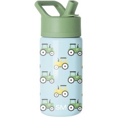 啵比小舖 美國Simple Modern 迪士尼兒童不銹鋼吸管水瓶/保溫保冷水壺 414ml, 1個, Tractor Fun, 藍色