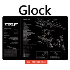 |건스토리| 전술 마우스 패드 / 핸드건 분해도 /정비 패드 10종, 1개, Glock