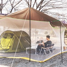 대형 사각 모기장 캠핑/야외 차박/야외 활동/야외 나들이 텐트형 모기장, 줄무늬