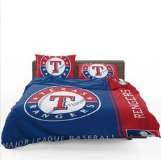 MLB 텍사스 레인저스 이불 배게 커버 세트 - 싱글 더블 사이즈 Texas Rangers, 포함