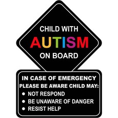 STICKY DUDE 자폐증을 가진 어린이 자동차 스티커 인식 자동차 트럭 데칼 스티커. 17.8cm, 1, 1개