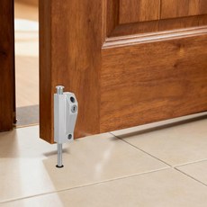 플로어 스프링 볼트 실버 표면 장착 래치 슬라이딩 도어 보안 잠금 장치 풋 파티오용, 기본, 기본